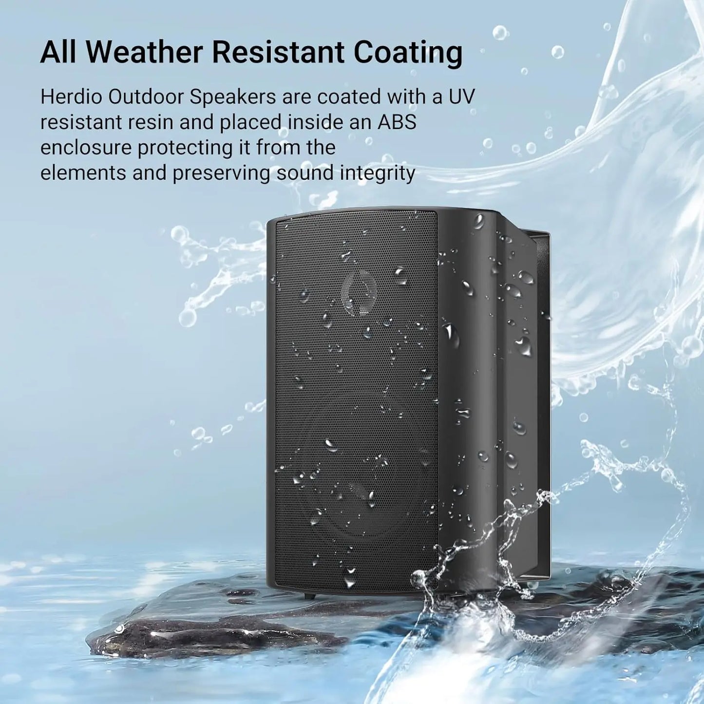 Herdio 2PCS 4'' Outdoor Bluetooth Speakers Waterproof Wired 200W