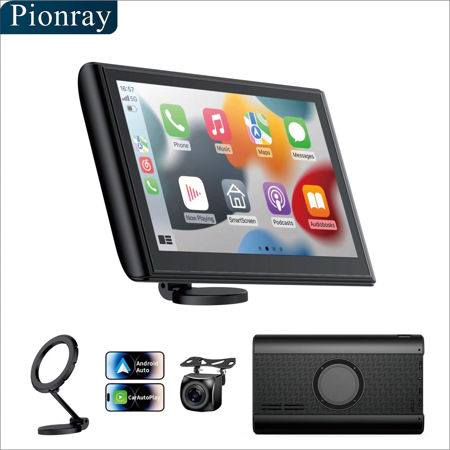 7'' Wireless CarPlay Android Auto Screen, Touchscreen w/ Bluetooth,