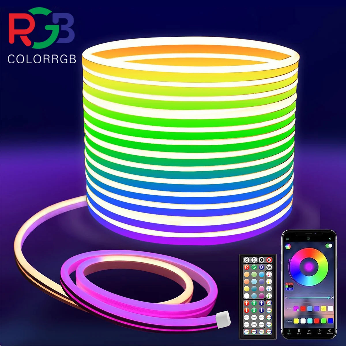 Neon LED Rope Lights, LED Lights For Bedroom Flexible LED Light Strip