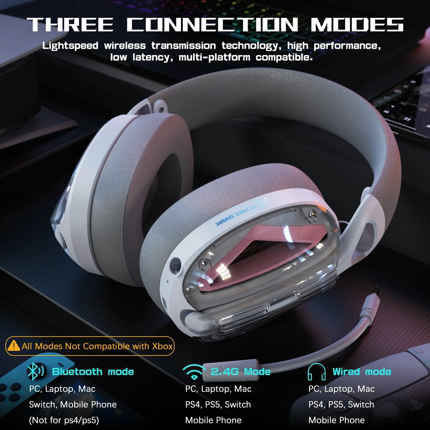 Ultra-Light Tri-Mode Gaming Headset Ultra-Light wireless Gaming