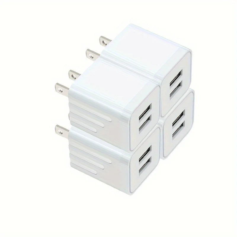 2.1A Dual Port USB Plug Power Adapter Charger Block Plug Cube