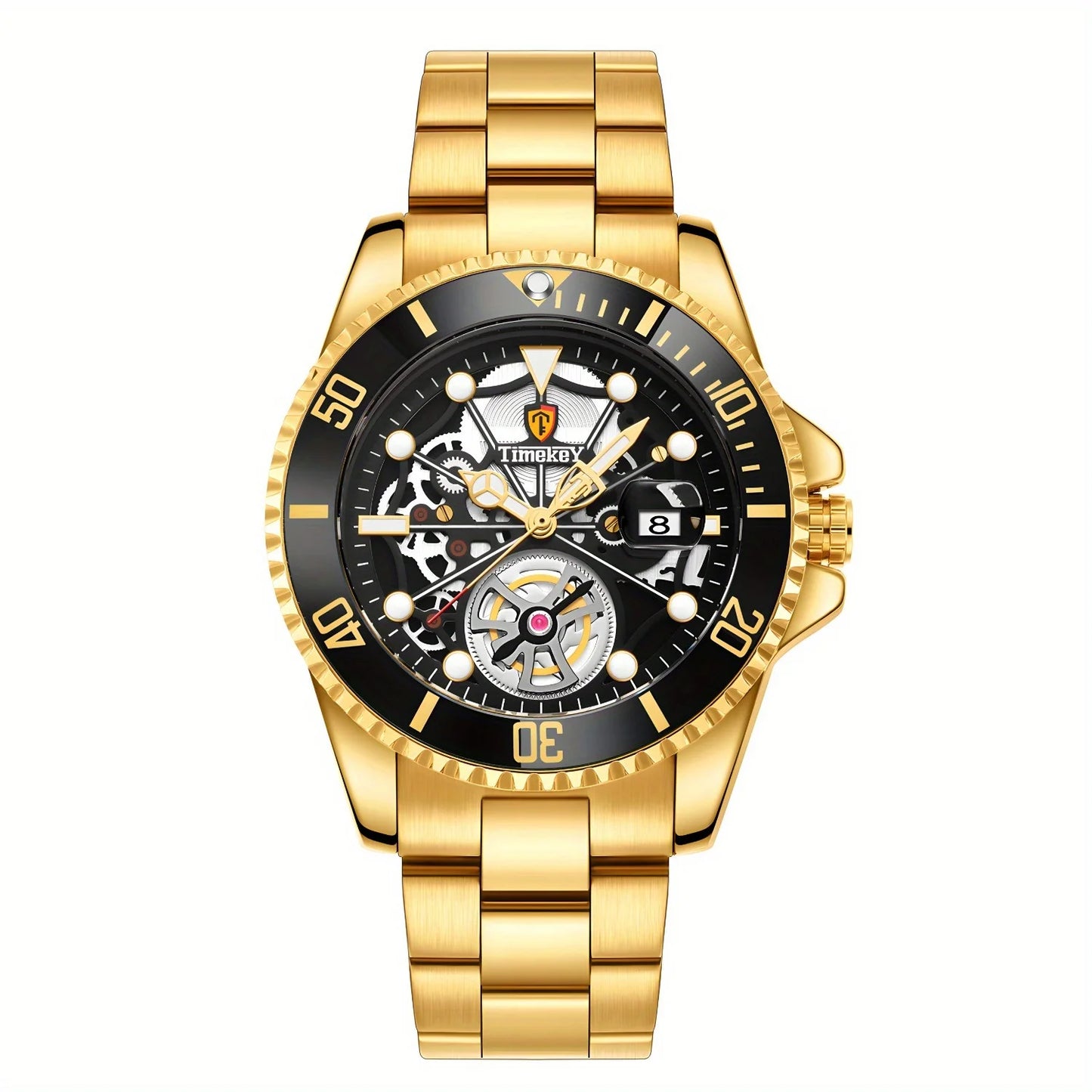 1pc men's quartz watch, mechanical watch shape, big brand design,