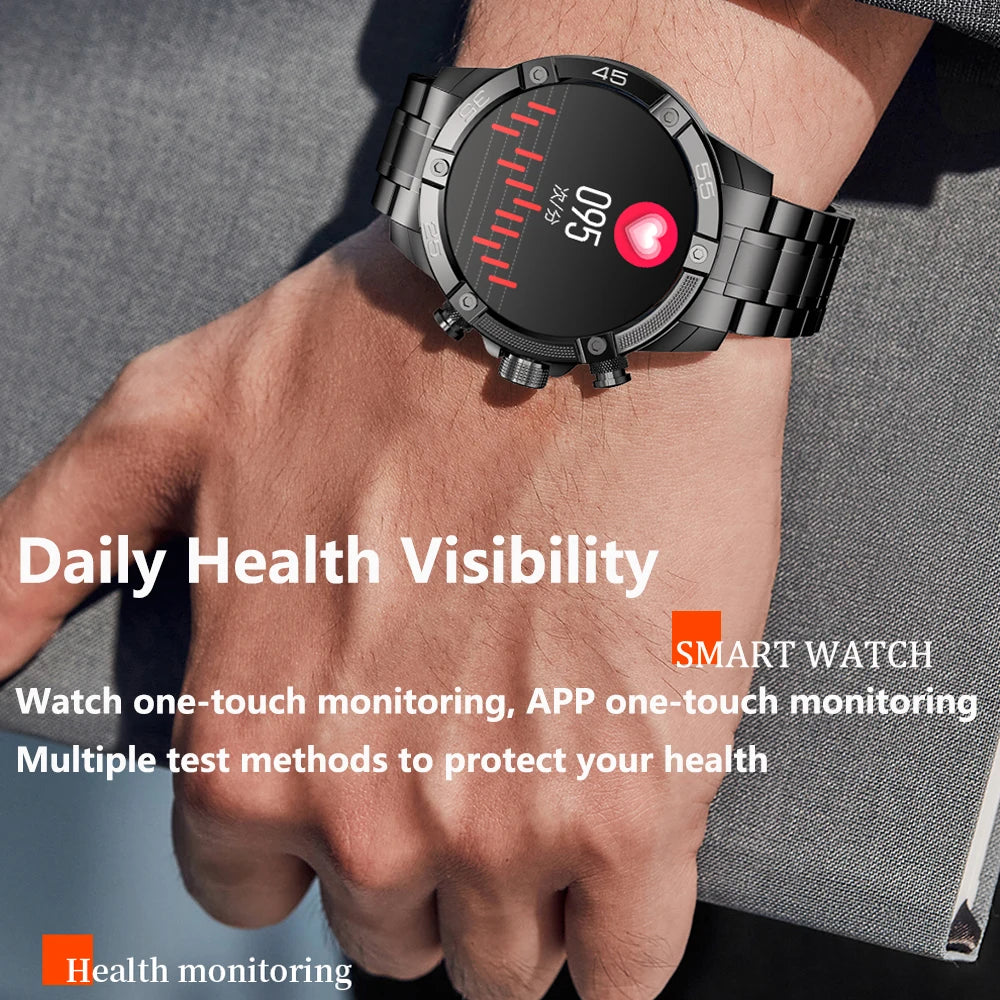 Rugged Military Smart Watch Men for Sports Fitness Tracker Waterproof AI Voice Bluetooth