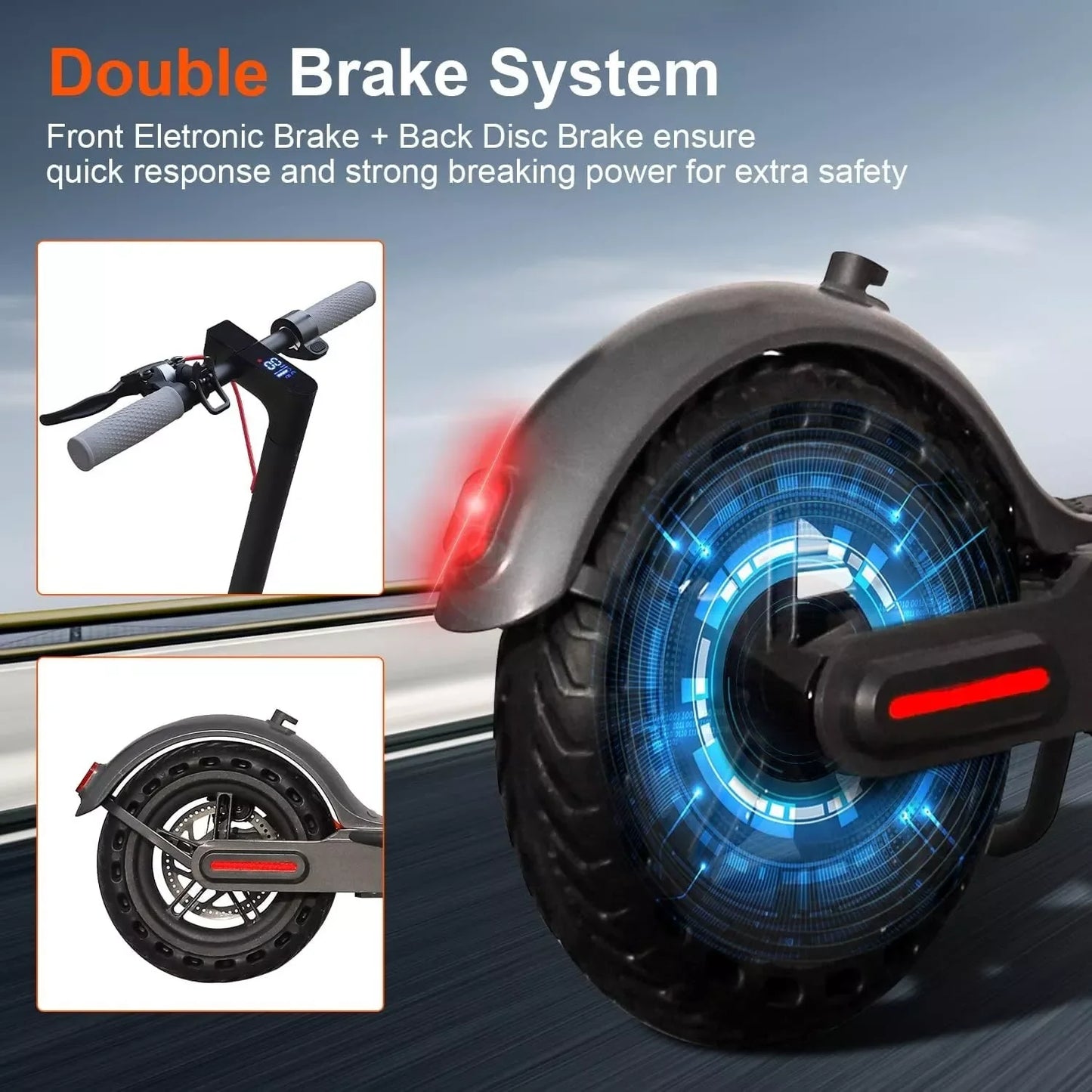 Electric Scooter 350W 19mph APP Smart Scooter Shock-absorbing Anti-skid