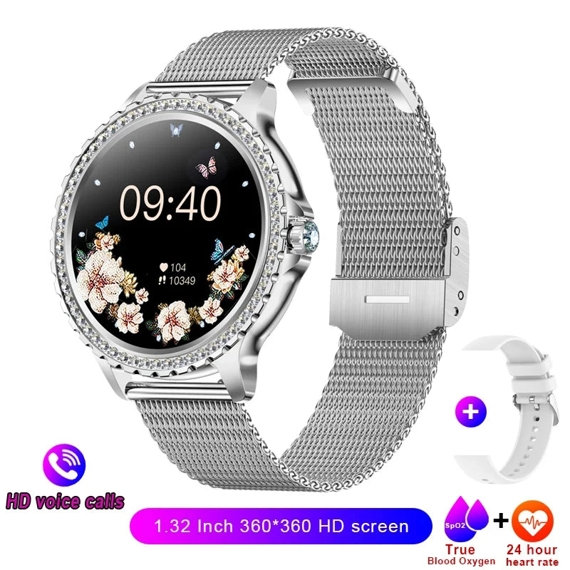Mijia Women Smart Watch True Blood Oxygen HD Screen Diamond Bracelet Bluetooth