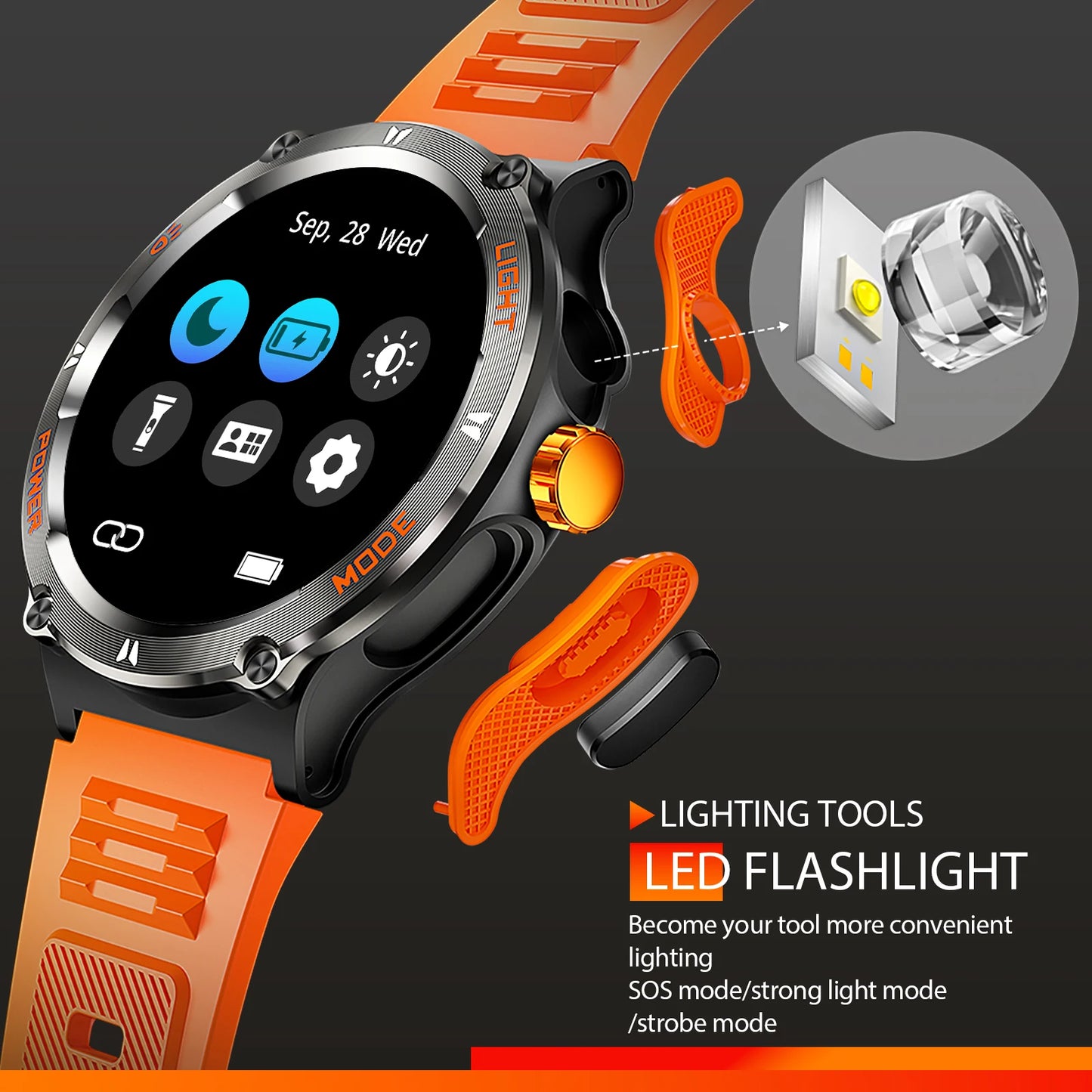Smart Watch 3ATM Waterproof men Sport With Compass bluetooth