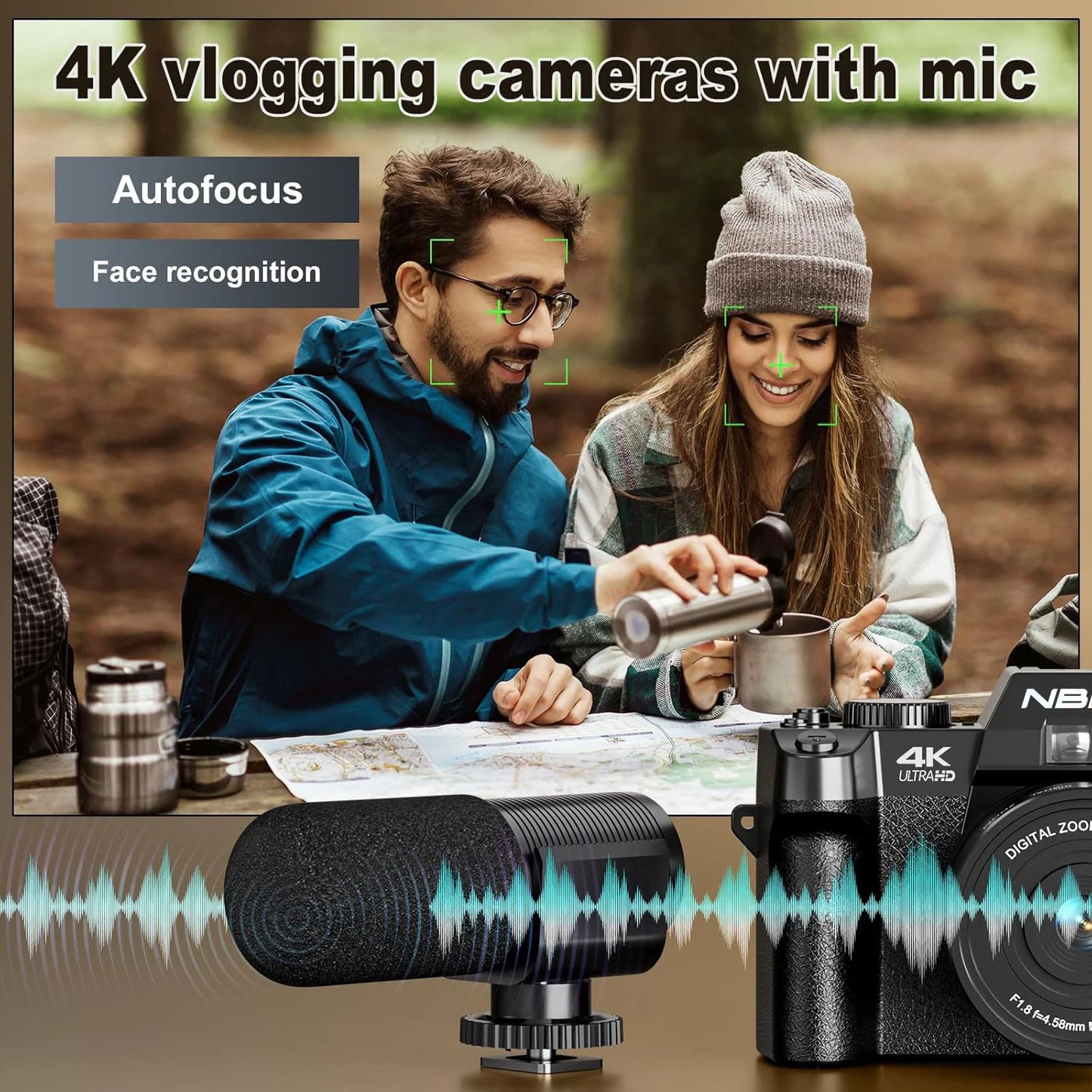 Digital Camera 48MP 4K Video Camera 3.0 Inch Flip Screen Camcorder