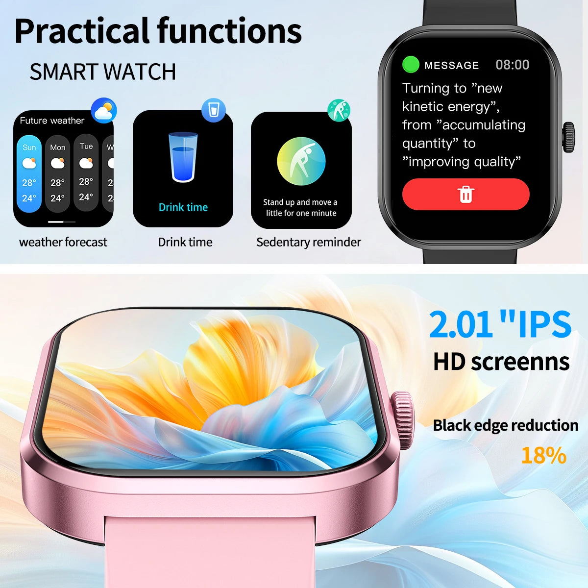 Smart Watch Men Women Multifunctional Smartwatch Bluetooth
