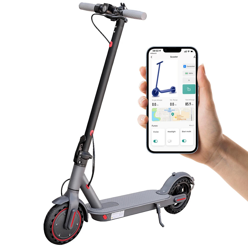 Electric Scooter 350W 19mph APP Smart Scooter Shock-absorbing Anti-skid