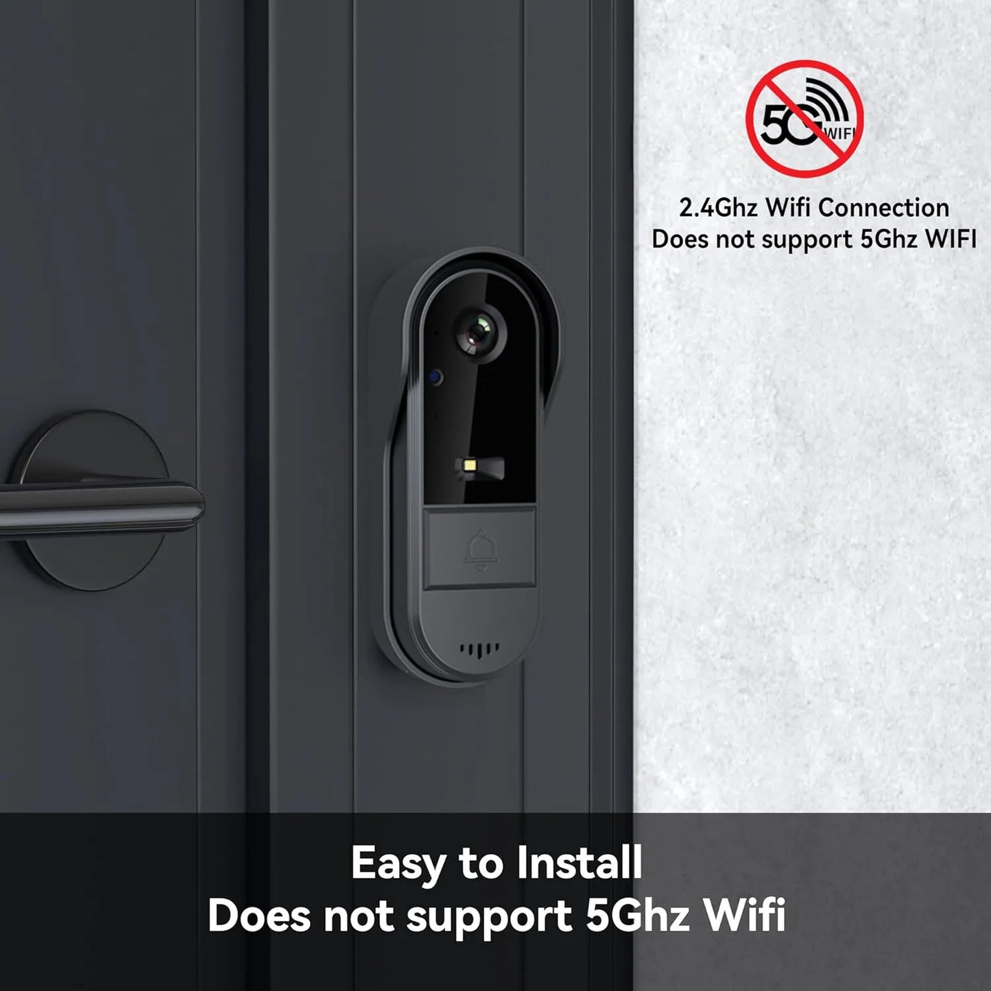 WiFi wireless smart video doorbell, Two-way outdoor 1080P HD camera, Wireless intercom voice,