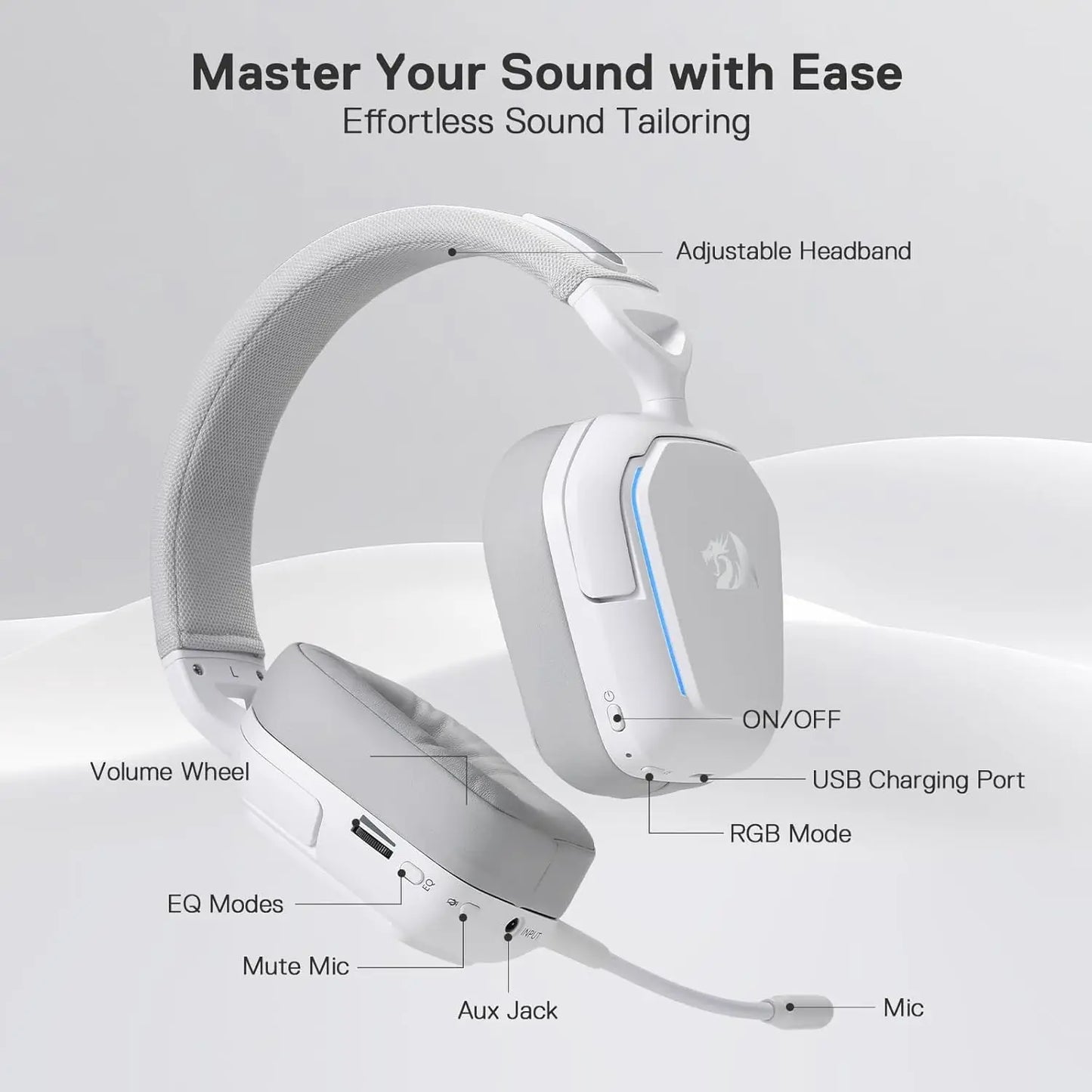 3-Mode Wireless RGB 7.1 Surround Sound Noise-canceling , Over-Ear Headphones