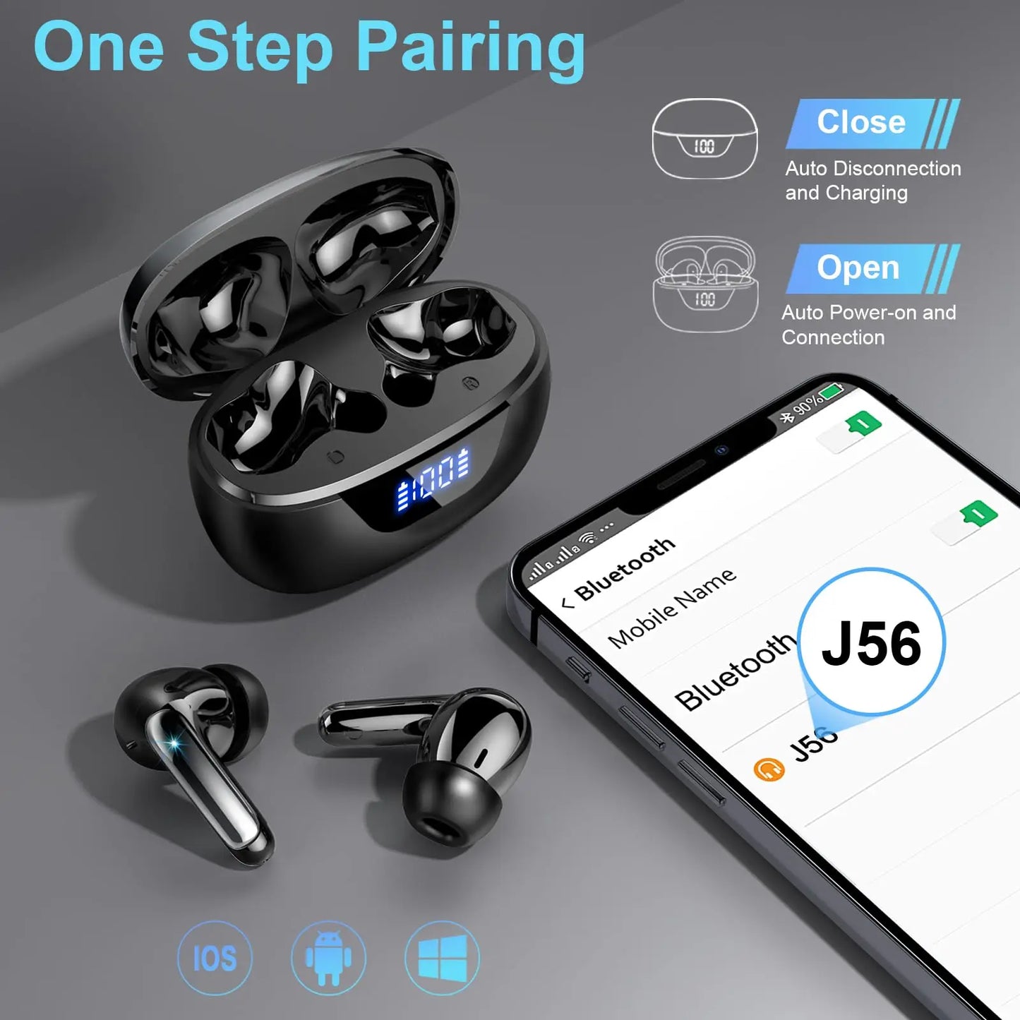 Wireless Headphones,Bluetooth 5.3 Stereo Earphones