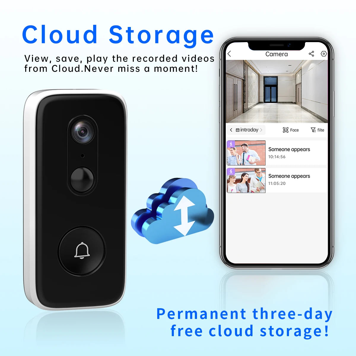 2K Intelligent WiFi Doorbell With Camera Smart Home WiFi Video