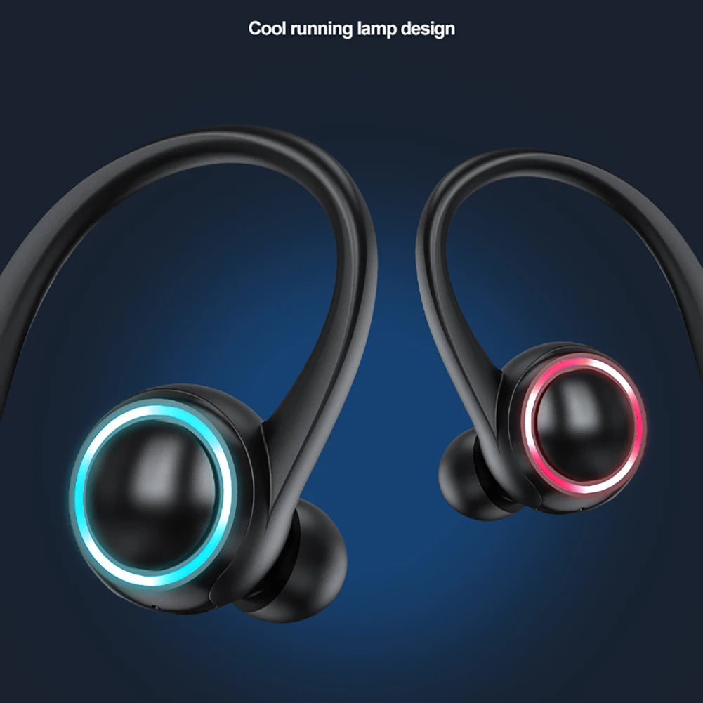 Wireless Bluetooth-compatible Earphone Hanging Ear Sports Waterproof.