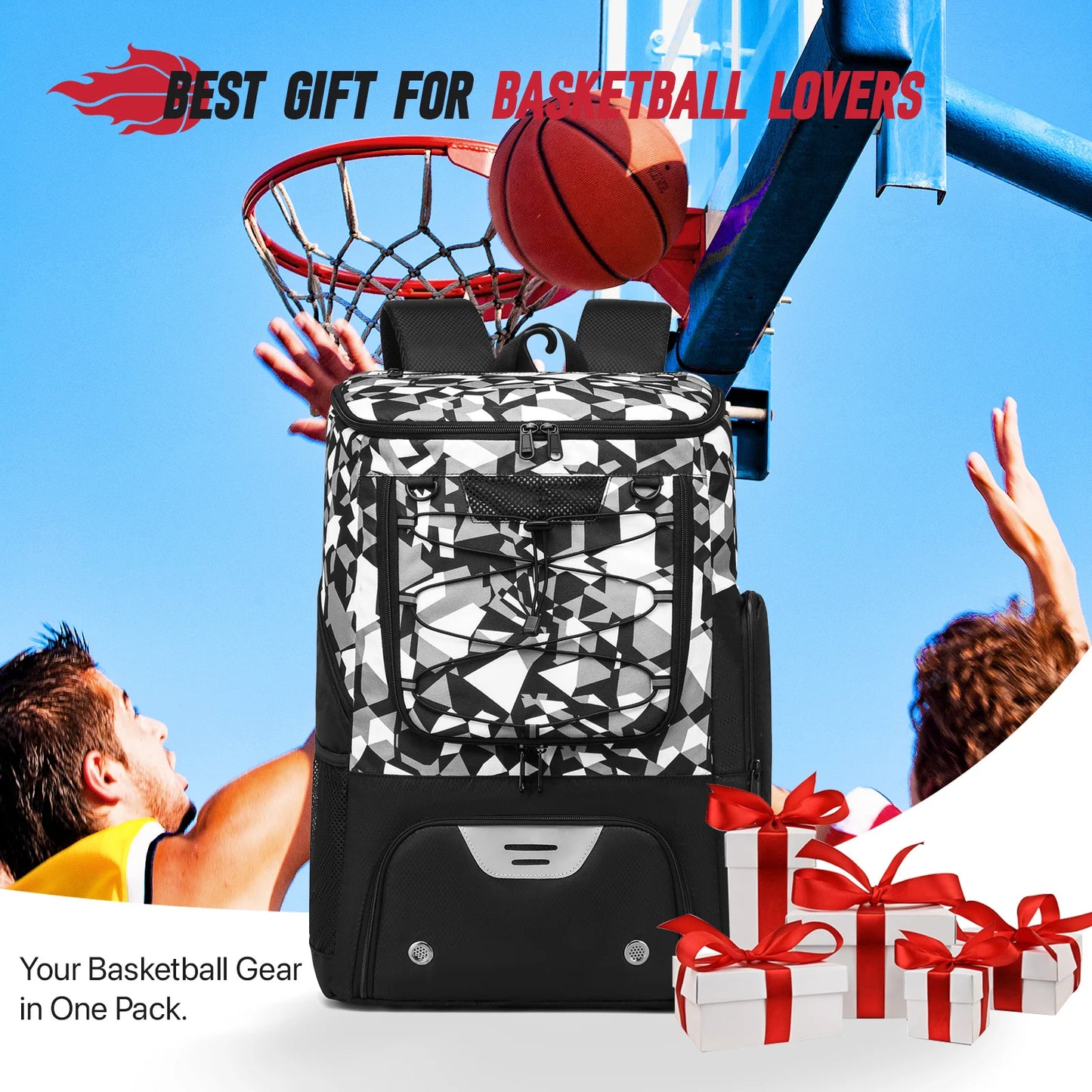 Sports Training Equipment Basketball Backpack with Separate Ball holder