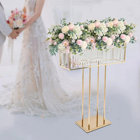 Wedding Flower Stand, Crystal Flower Stand for Elegant Floral Displays, Ideal for Wedding and Event Decorations