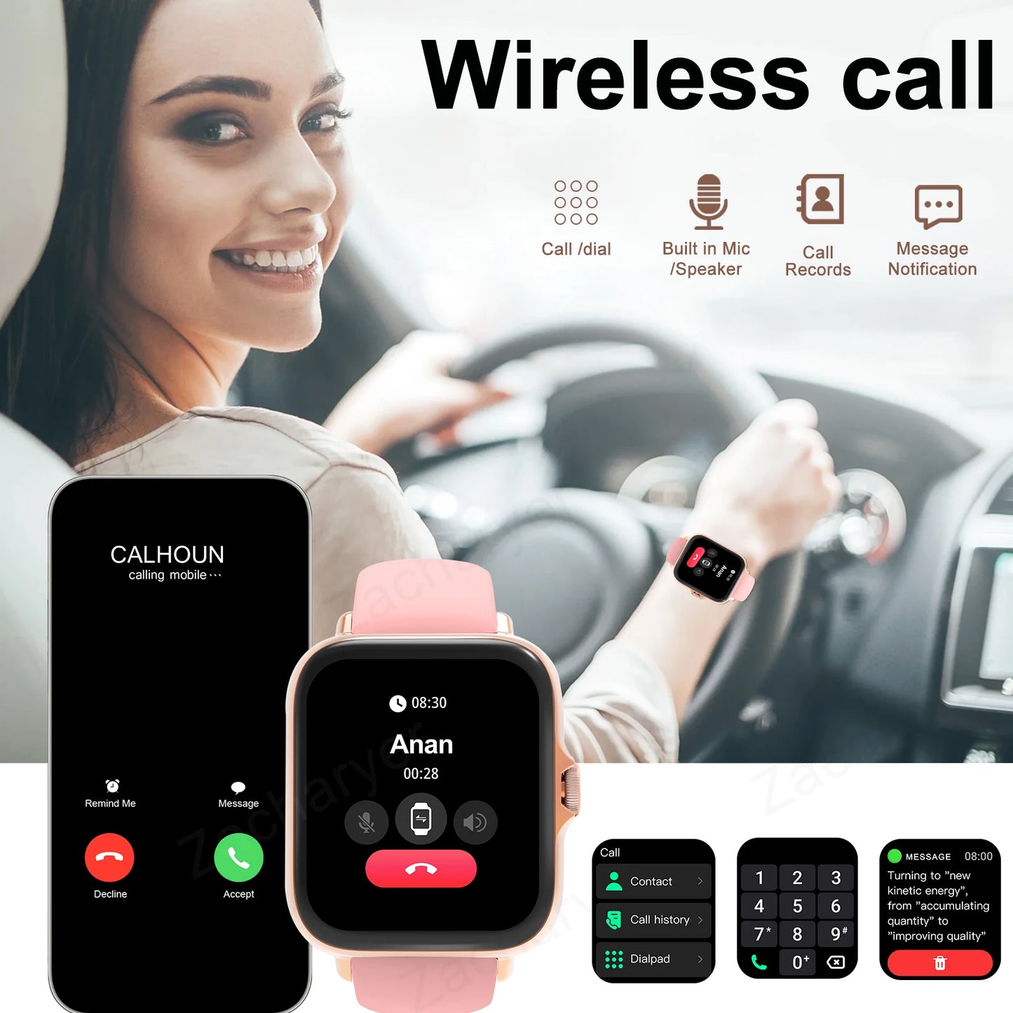 Sports Watches Smartwatch Bluetooth Call Touch Dial