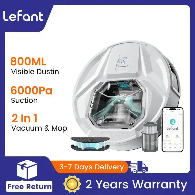 M320 Robot Vacuum Cleaner with Mop, 6000Pa Powerful Suction,