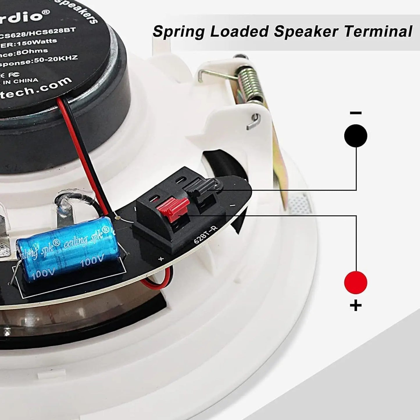 4PCS 6.5" 600 Watts Bluetooth Ceiling Speakers Wired Home Recessed Speaker