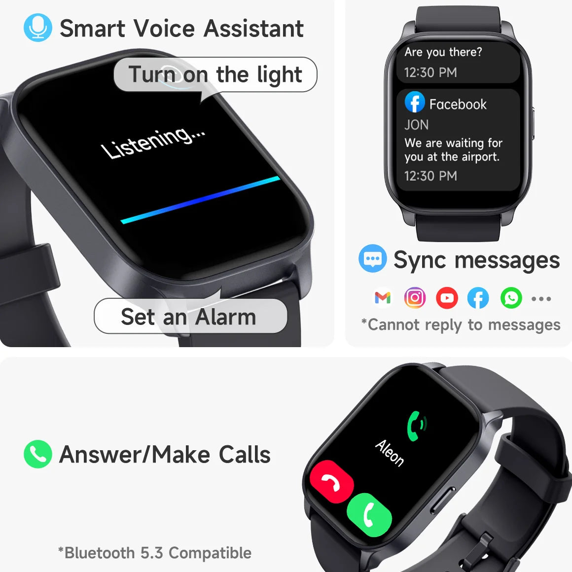 Smart Watch for Women With Answer/Make Calls,Alexa Built-in Fitness Track