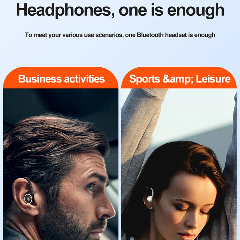 Wireless Bluetooth-compatible Earphone Hanging Ear Sports Waterproof.