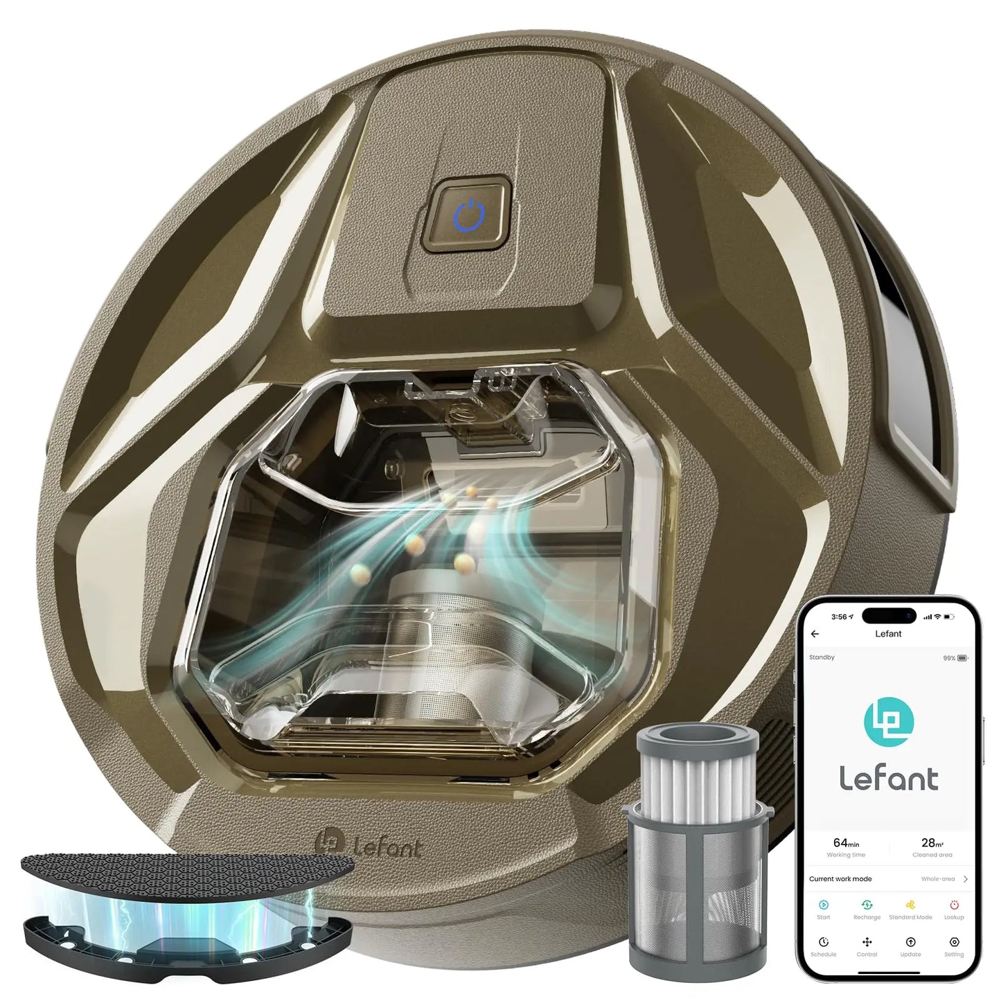 M320 Robot Vacuum Cleaner with Mop, 6000Pa Powerful Suction,