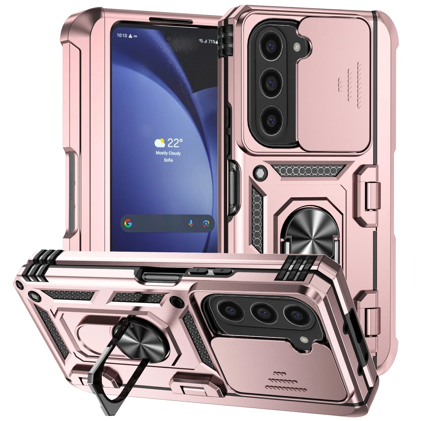 For Samsung Galaxy Fold 6 5 4 Phone Cases with Slide Lens Cover