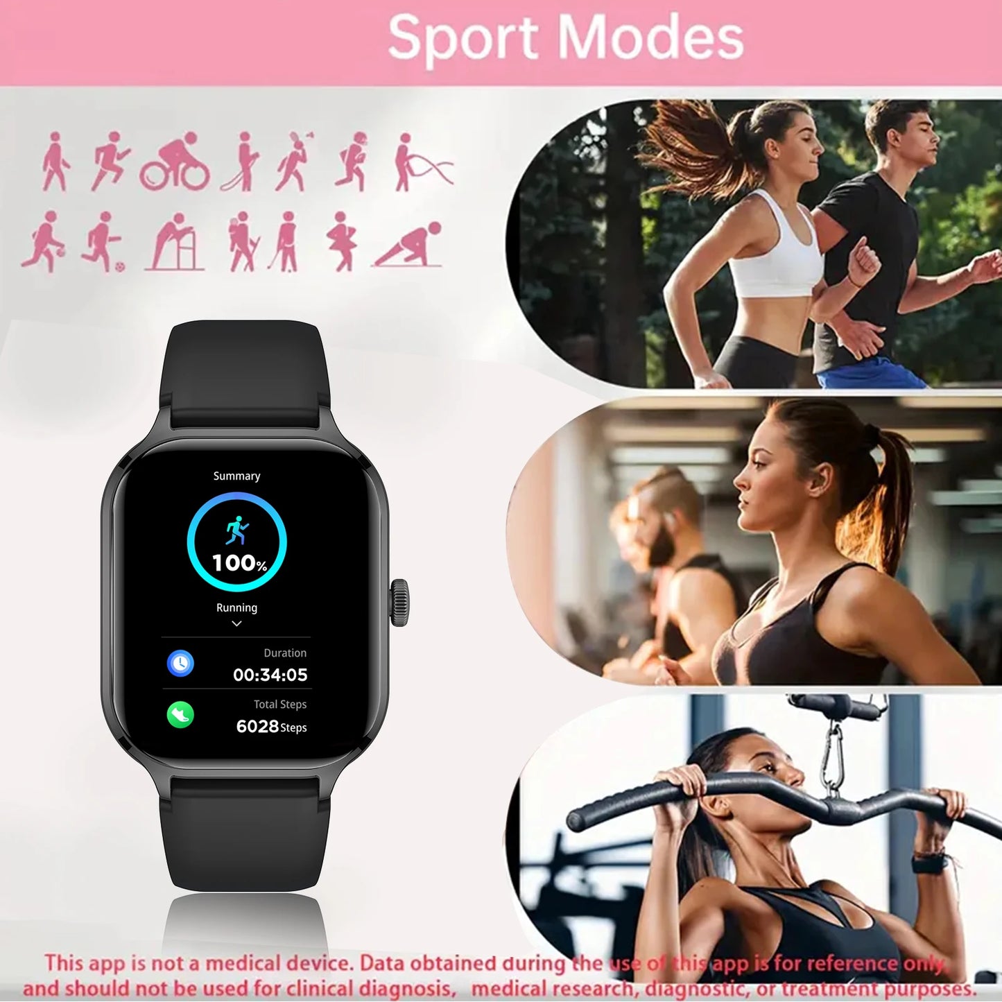 Smart Watch For Women Full Touch Screen Bluetooth Call Watches Sport Fitness