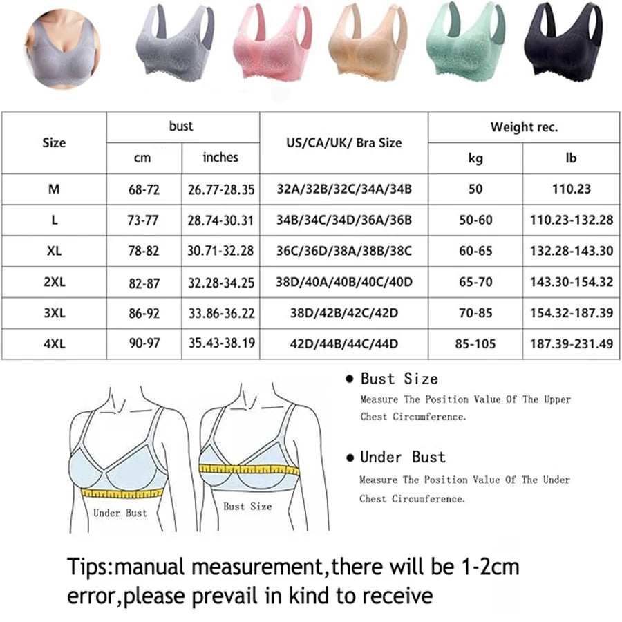 Secret Dig Women No Steel Ring Bar Push Up Lace Bustier Bra Thin Comfortable