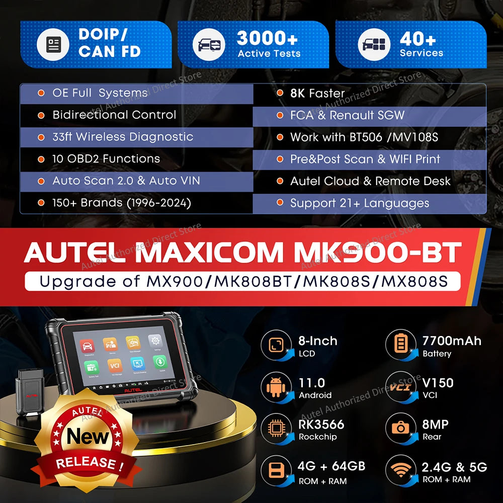 Car Diagnostic Tool 8-Inch OBD2 BiDirectional Scanner 40+ Service