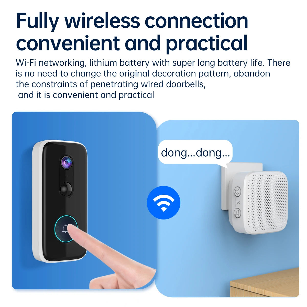 2K Intelligent WiFi Doorbell With Camera Smart Home WiFi Video