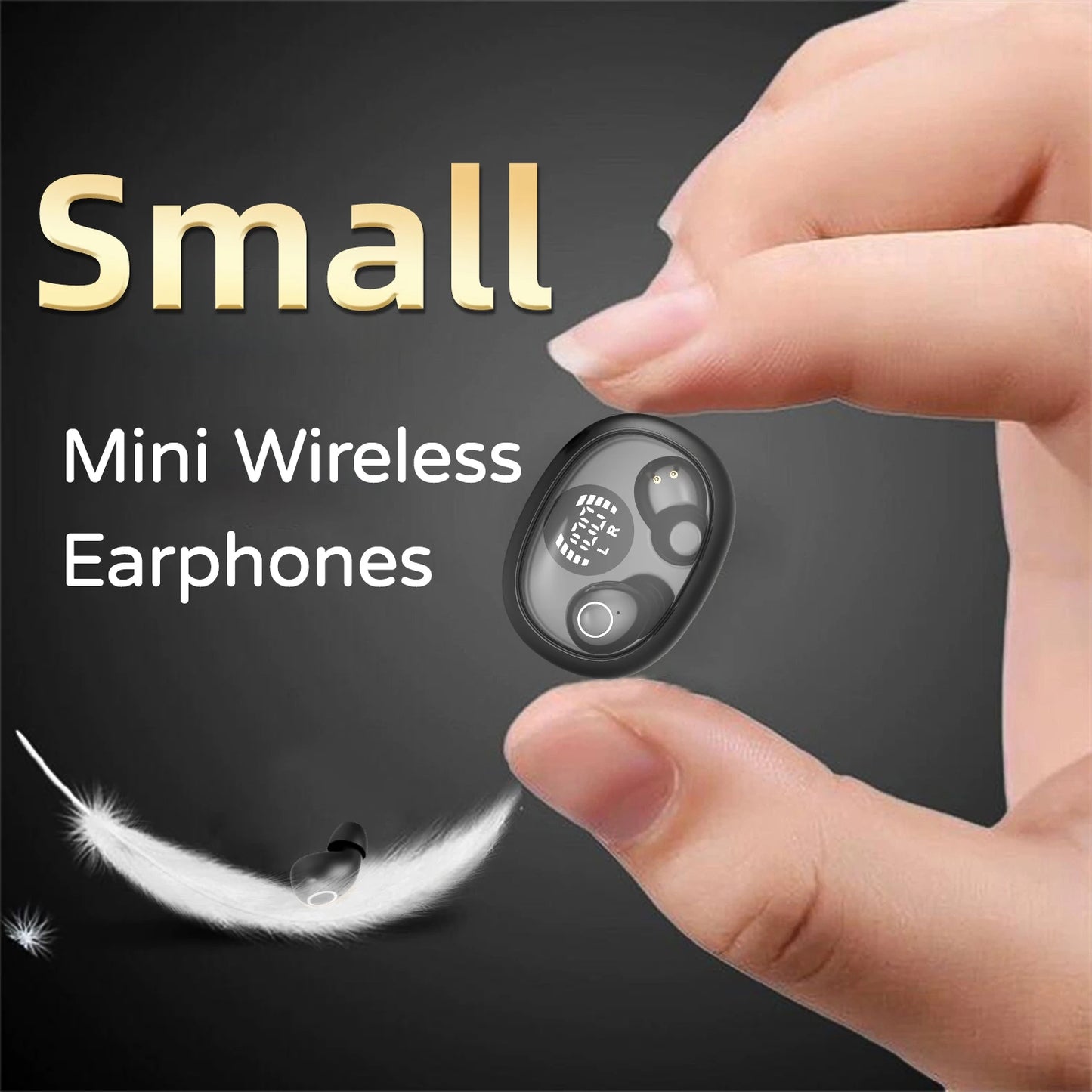 Invisible Sleep Wireless Bluetooth Earphone Headset with Mic,Smallest Tiny Earbuds Hidden Headphones Small Ears Sleep Buds