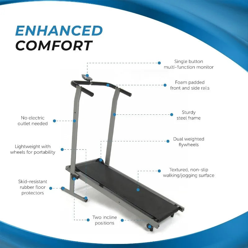 Stamina Inmotion T900 Manual Treadmill Foldable Fitness Treadmill with Smart Workout App