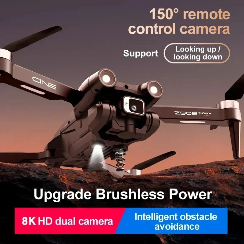 Pro Max GPS Drone Brushless 8K HD Dual Camera Optical Flow Obstacle