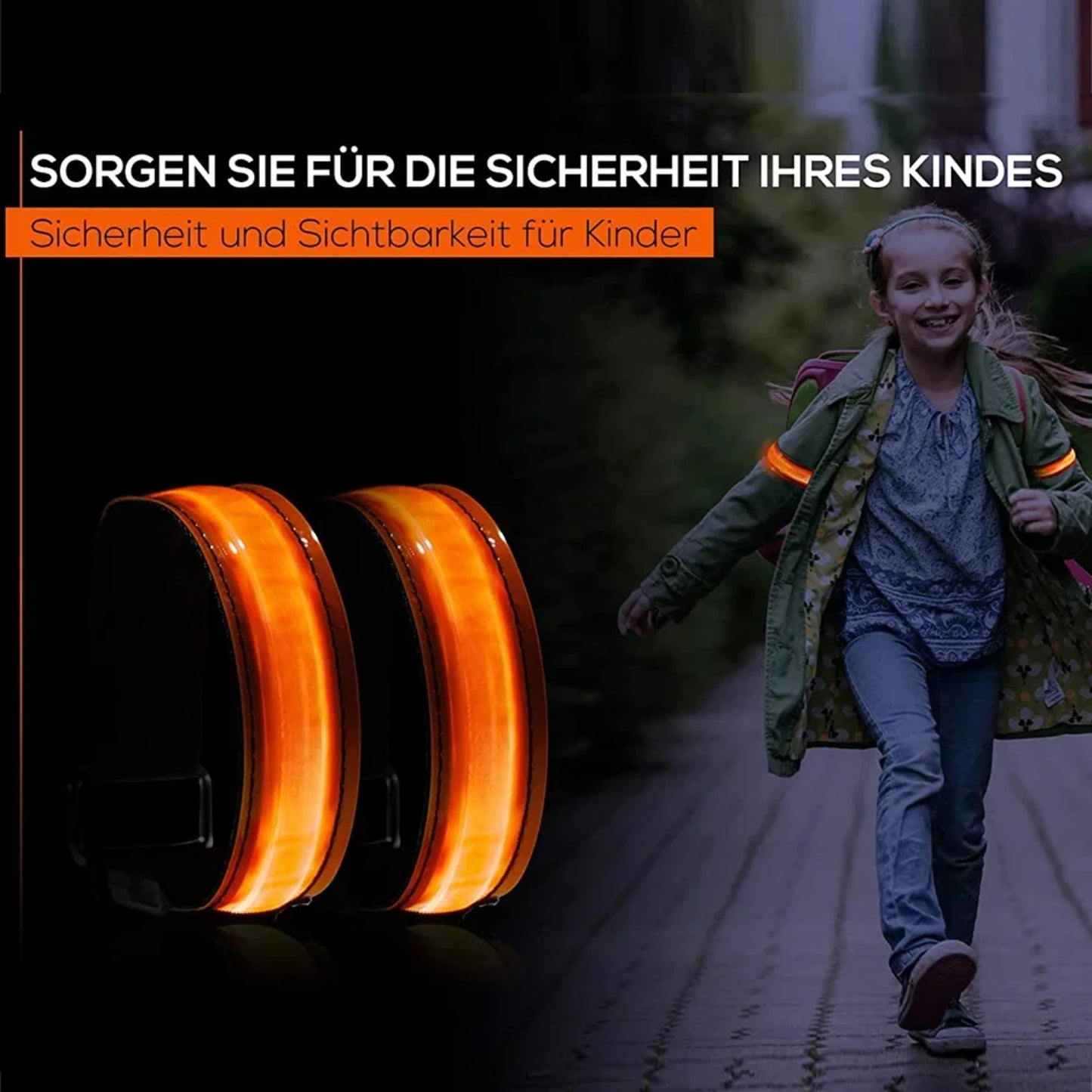 USB Charging Luminous Night Armband Bracelet Safety Belt