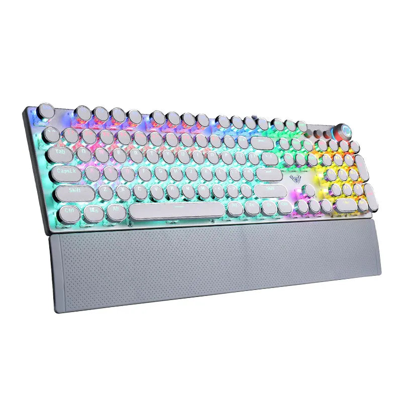 Mechanical Keyboard Round 104 keys Blue Mechanical Switch Gaming