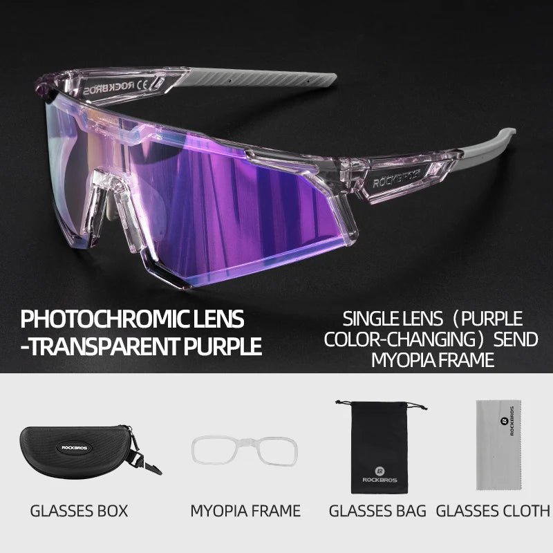 Polarized Photochromic Bike Glasses Outdoor UV400 Bicycle Eyewear Sunglasses