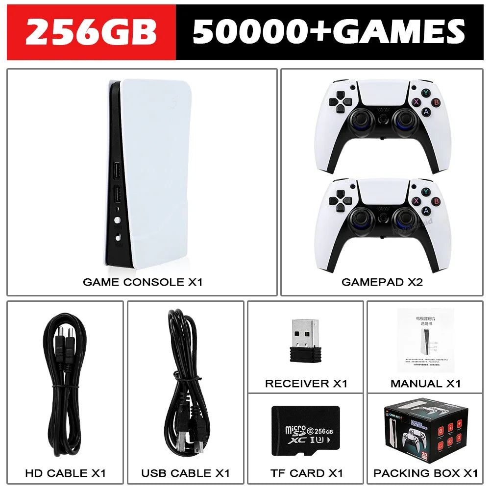 GB5 Video Game Console 256GB/128GB/64G 50000 + Retro Games HD TV Game Box 5 Two Gamepads