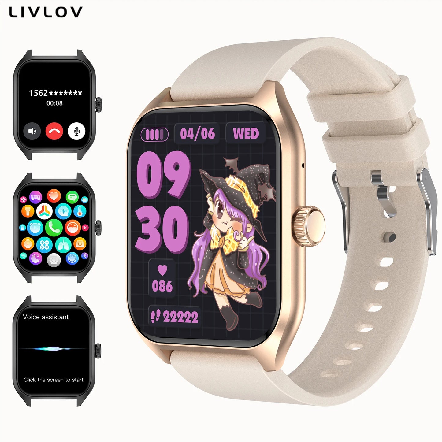 AI Voice Smart Watch for Men Women, HD Screen Activity Trackers