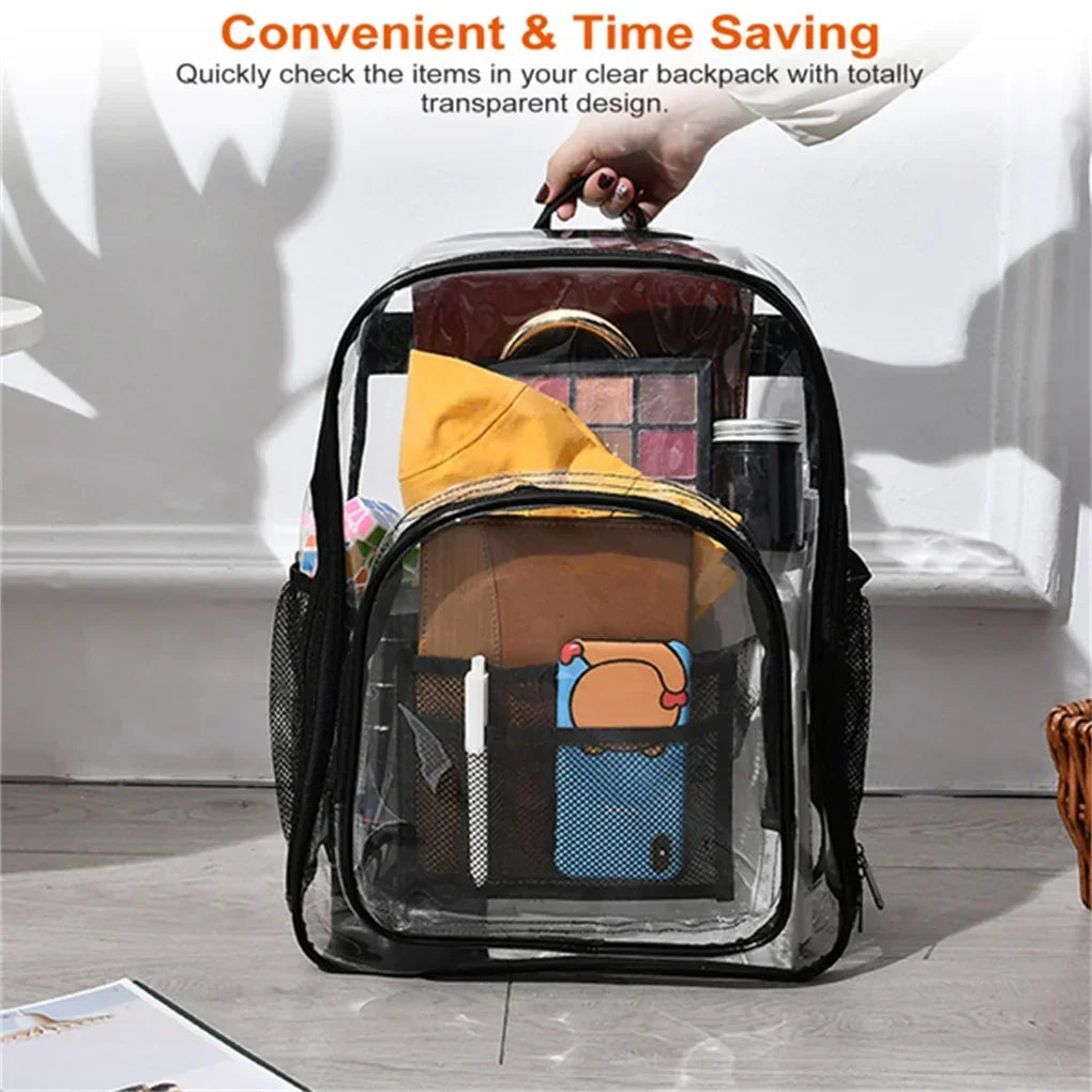 Large Clear Backpack For School Bookbag Heavy Duty Transparent Backpack Waterproof