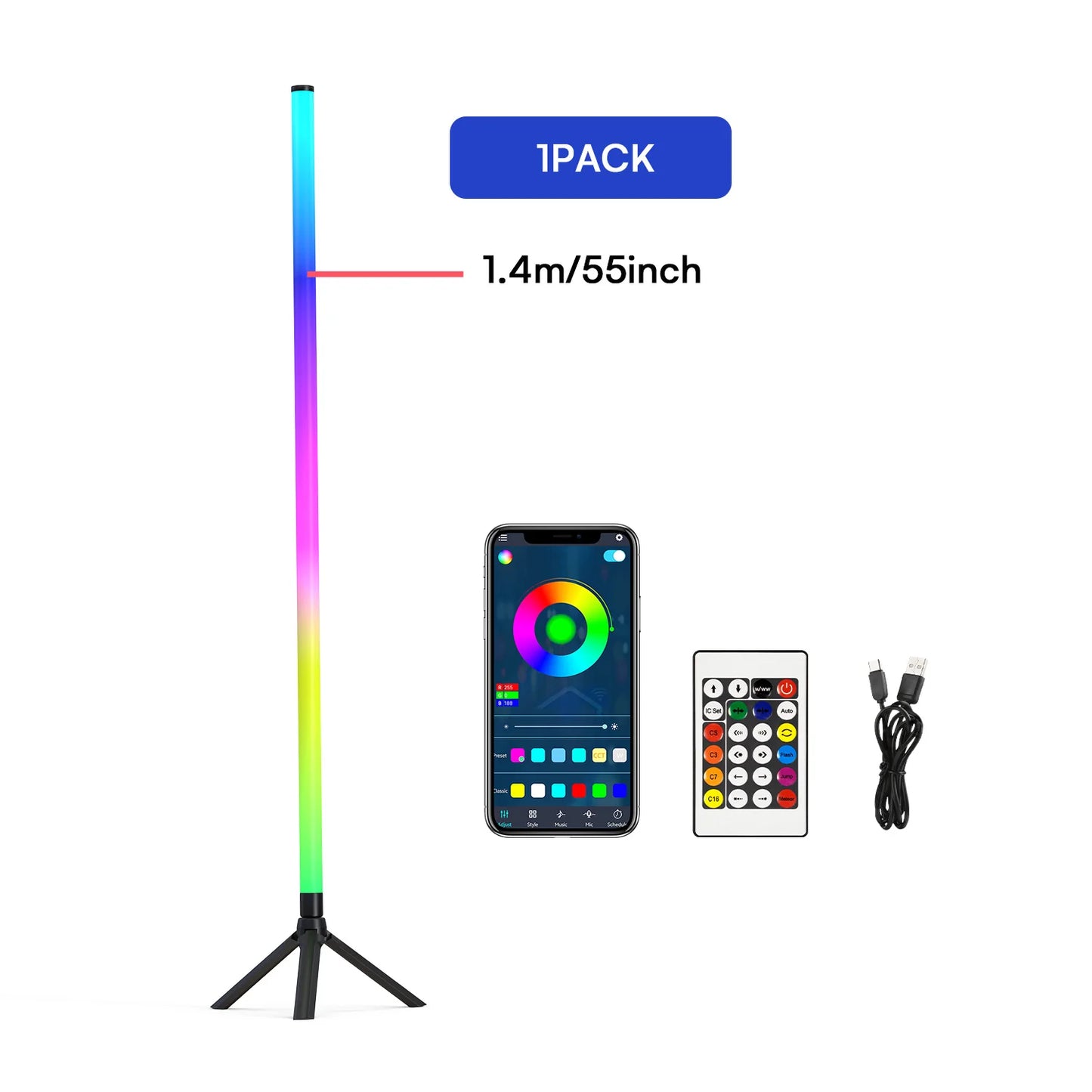 360° Smart RGB Corner Lamp: App/Remote Control, Music Sync,