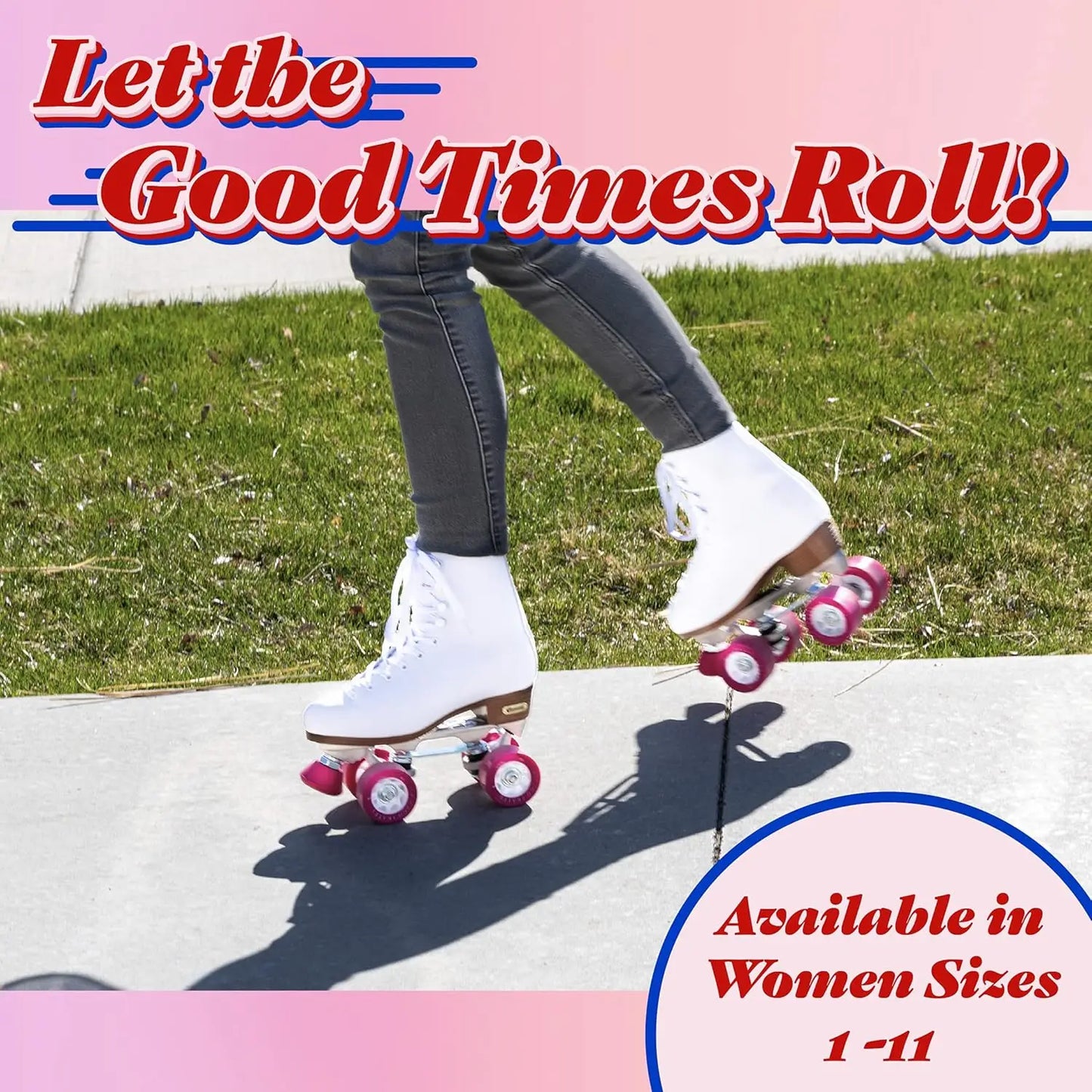 Skates White Quad Roller Skates for Girls and Women