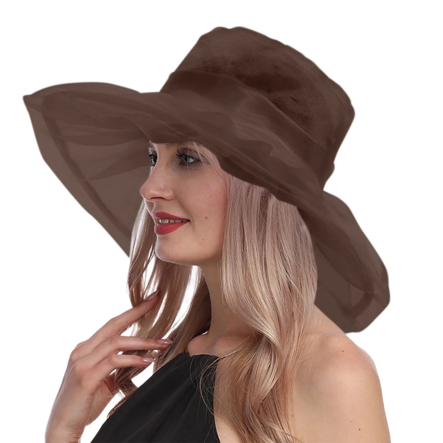 Elegant Women's Hat Stylish Foldable Beach Hat with Wide UV