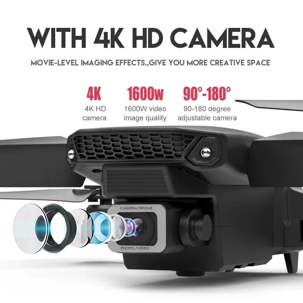 2025 E88Pro RC Drone 4K Professinal With 3 Battery 1080P Wide Angle HD