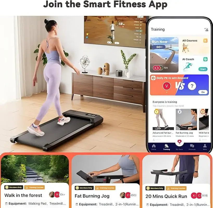 Superun 2-in-1 Home/Office 2.5 HP Walking Treadmill,mini for Small Spaces