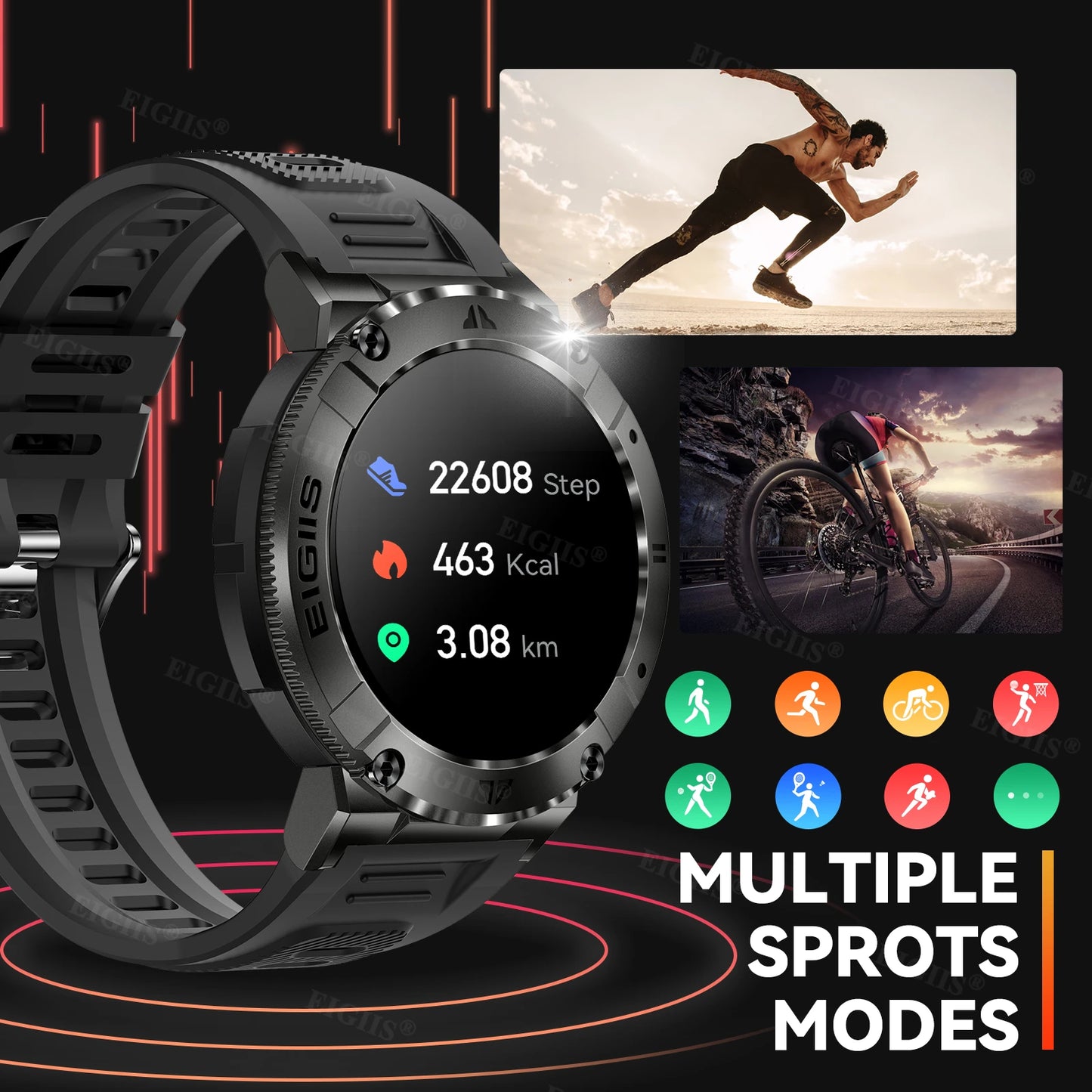 Smart Watch Men TFT Display Bluetooth Call Blood Pressure Sport Fitness Health Monitor