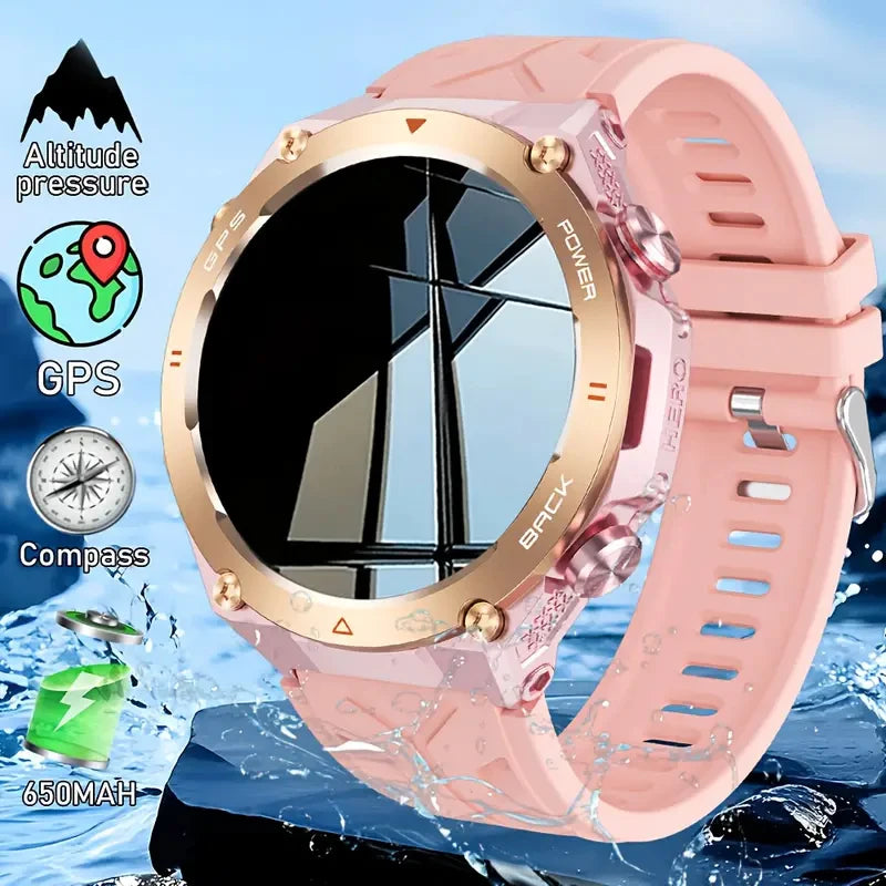 Built-in GPS Women's Smart Watch Bluetooth Call 1ATM Waterpro Military Sports