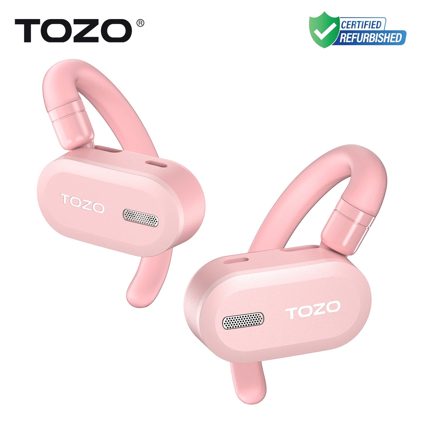 Refurbished TOZO Open Ear Hooks Headphones OWS Wireless Bluetooth 5.3 Earphones