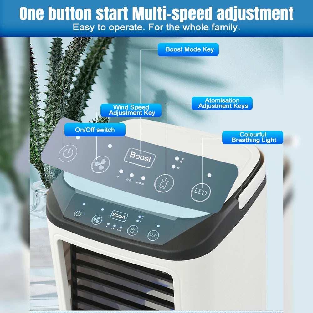 Multi-function Portable Cooling Fan Air Cooler Spray Conditioner 3 Wind Speeds