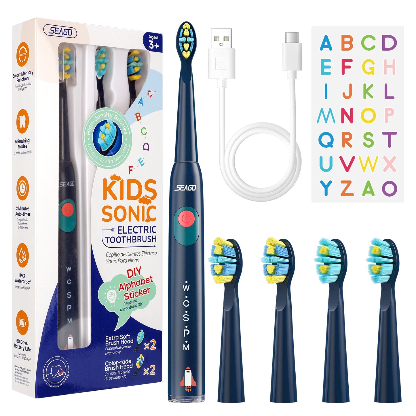 Kids Electric Toothbrush for 6+Years 5 Modes Rechargeable Waterproof